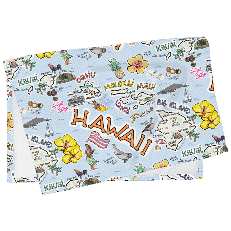 Hawaii Map Repeat Kitchen Towel