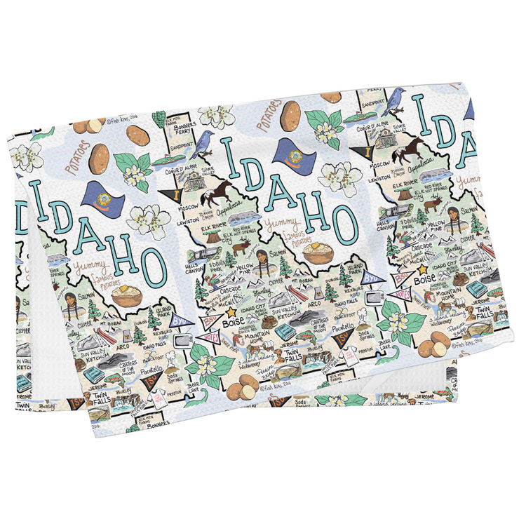 Idaho Map Repeat Kitchen Towel