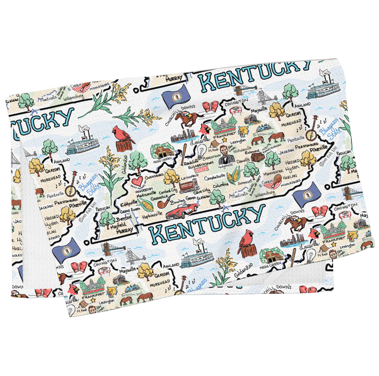 Kentucky Map Repeat Kitchen Towel