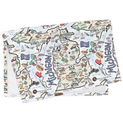 Michigan Map Repeat Kitchen Towel