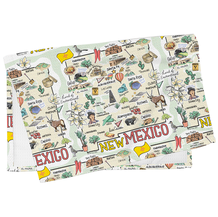 New Mexico Map Repeat Kitchen Towel