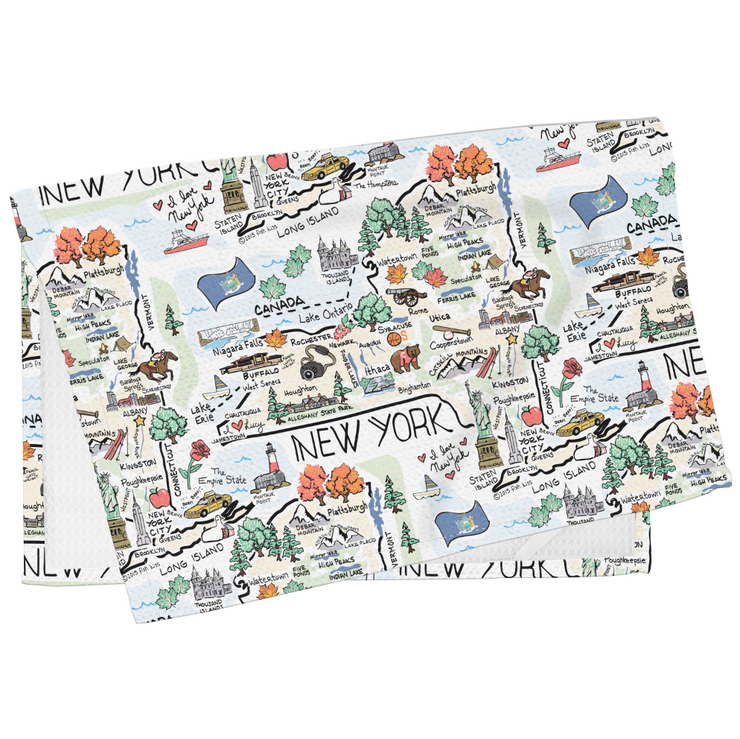 New York Map Repeat Kitchen Towel