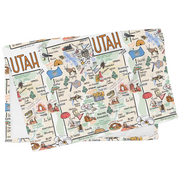 Utah Map Repeat Kitchen Towel