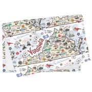 Virginia Map Repeat Kitchen Towel