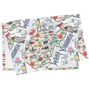 West Virginia Map Repeat Kitchen Towel