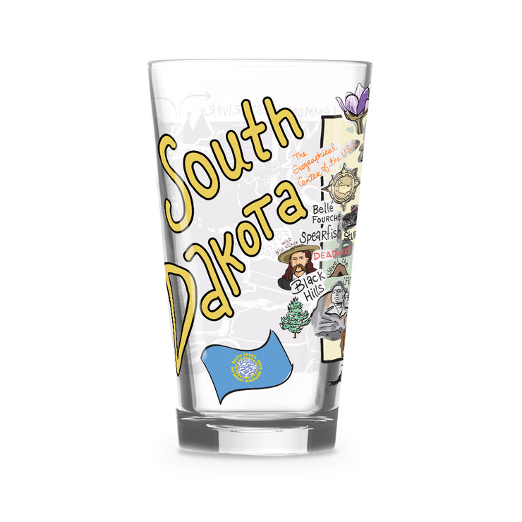 South Dakota 16 oz. Glass