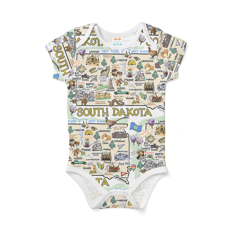 South Dakota Map Baby One-Piece - JERSEY