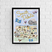 South Dakota Map Poster