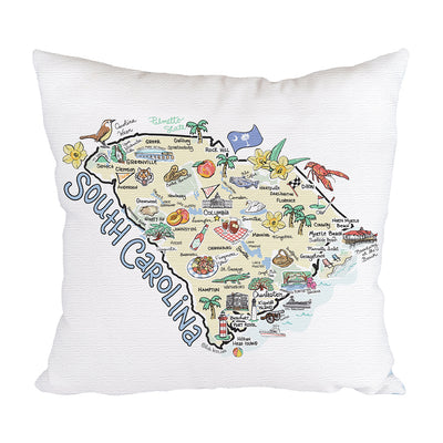 South Carolina Map Pillow