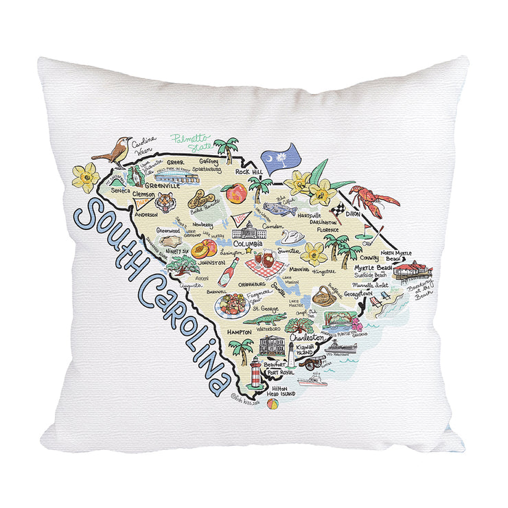 South Carolina Map Pillow