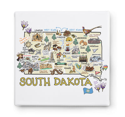 South Dakota Square Canvas Art