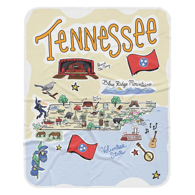 Tennessee Map Baby Blanket - JERSEY