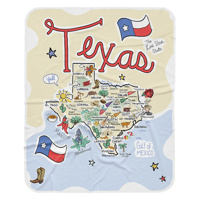 Texas Map Baby Blanket - JERSEY
