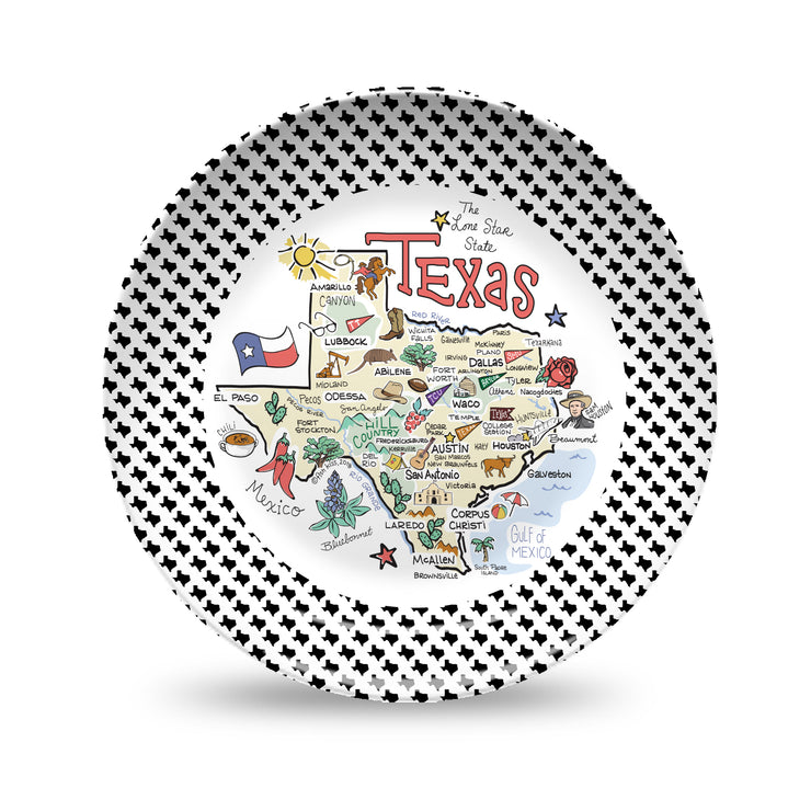 Texas Black & White Plate