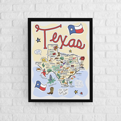 Texas Map Poster