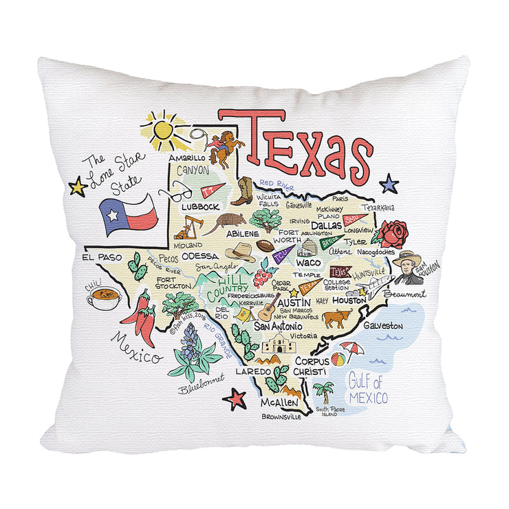 Texas Map Pillow