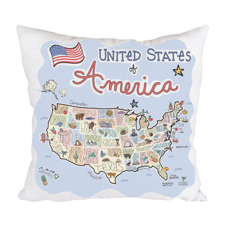 America Map Pillow