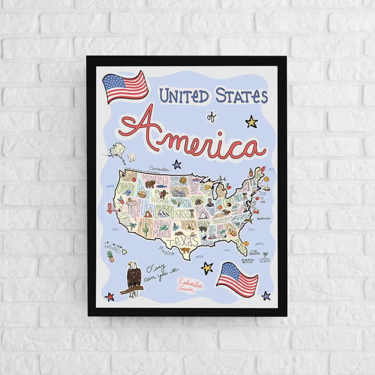 America Map Poster