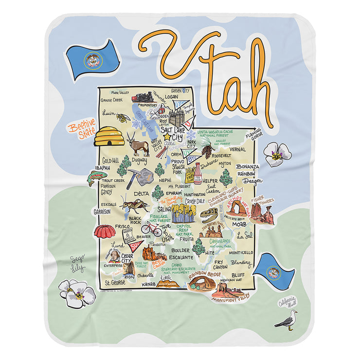 Utah Map Baby Blanket - JERSEY