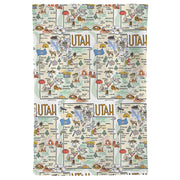 Utah Map Repeat Kitchen Towel