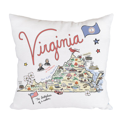 Virginia Map Pillow