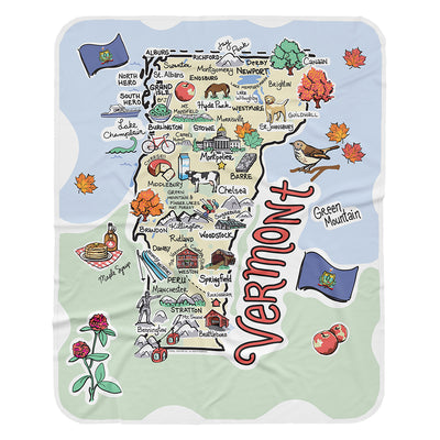 Vermont Map Baby Blanket - JERSEY