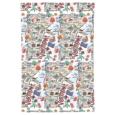 Vermont Map Repeat Kitchen Towel