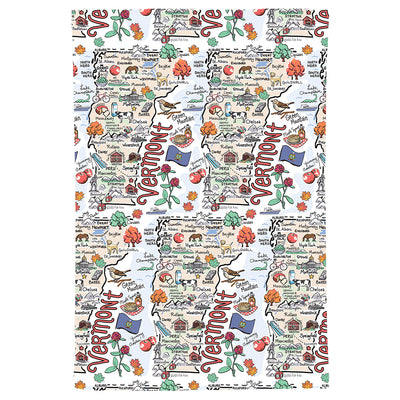 Vermont Map Repeat Kitchen Towel