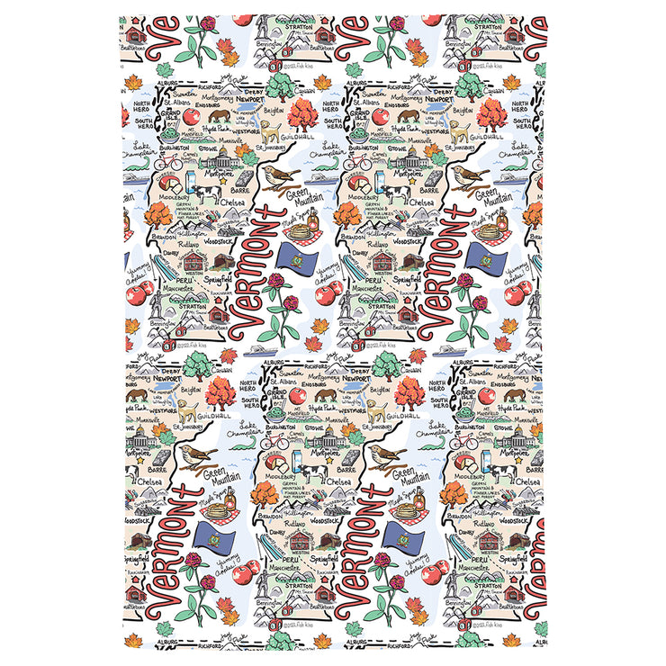 Vermont Map Repeat Kitchen Towel