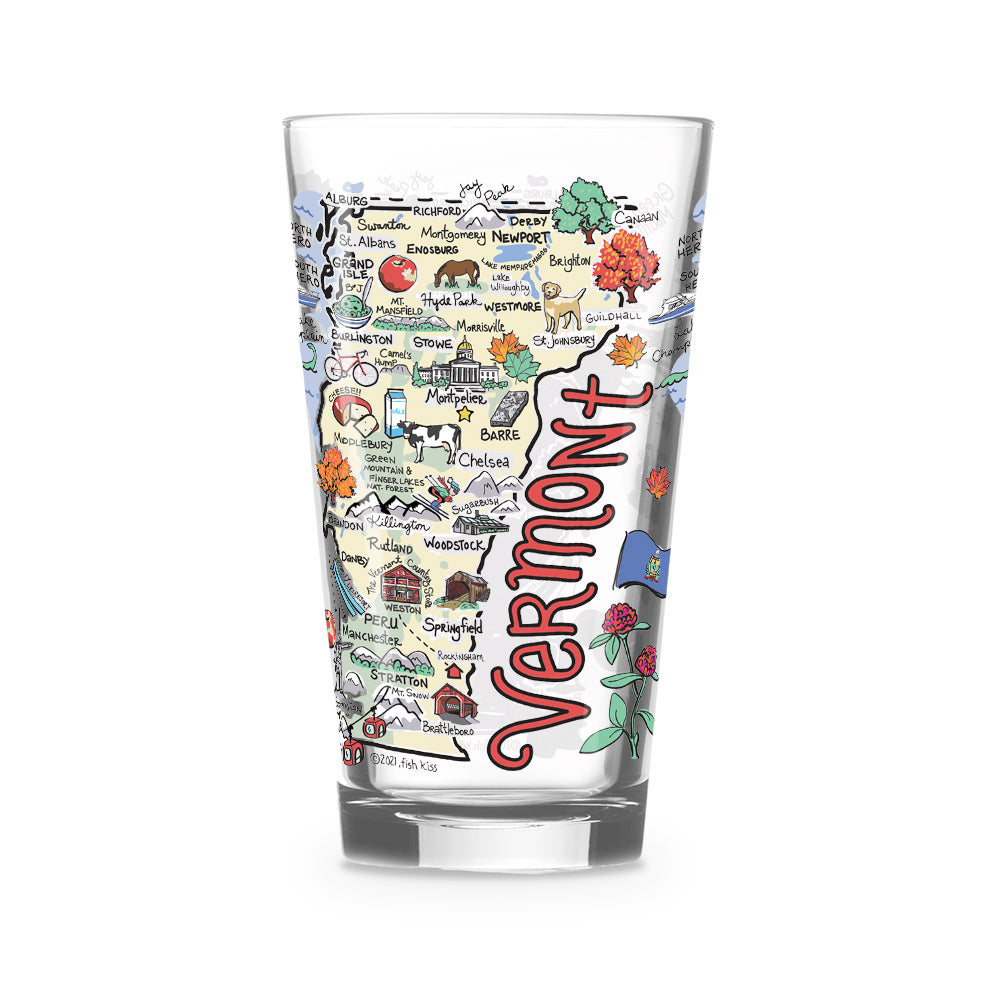 Vermont Map Glass
