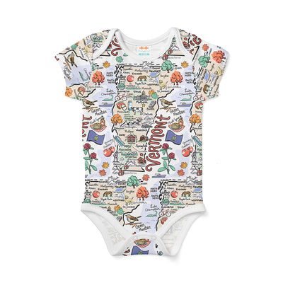 Vermont Map Baby One-Piece - JERSEY