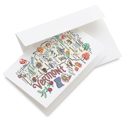 Vermont Map Greeting Card