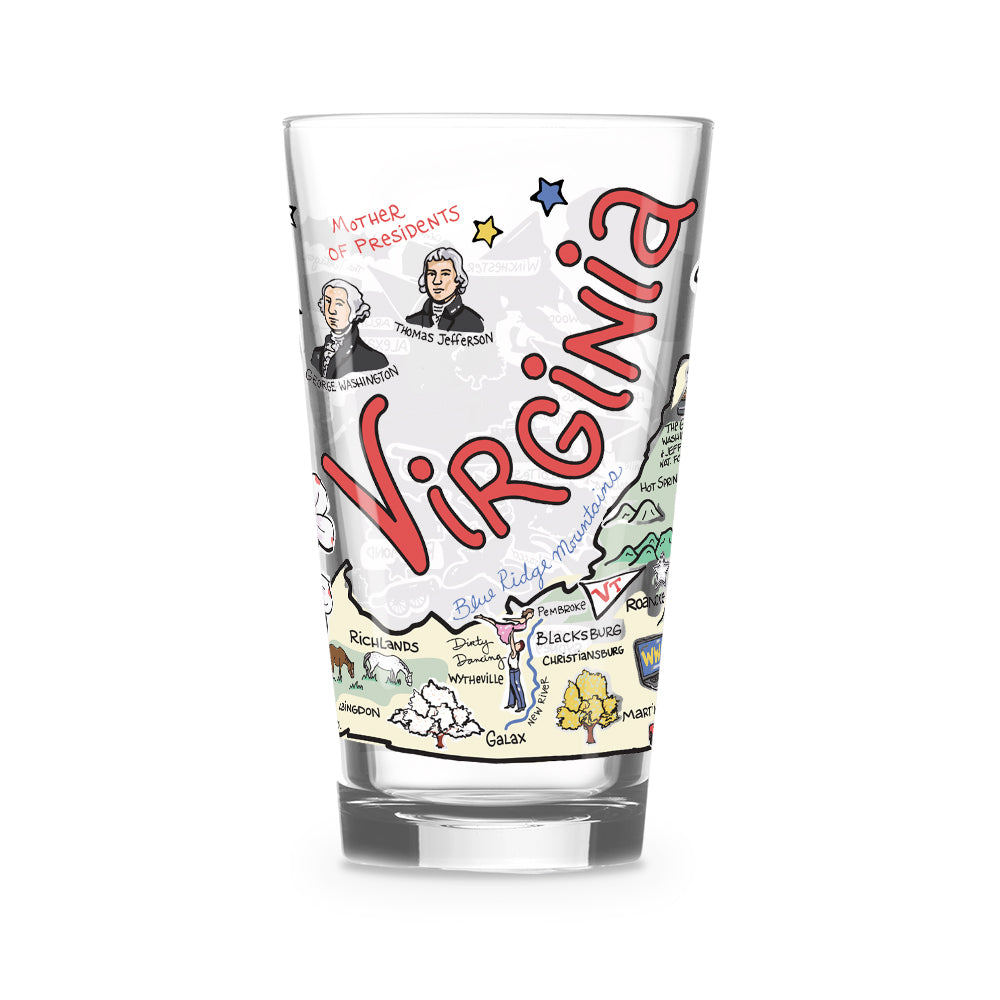 Virginia Map Glass