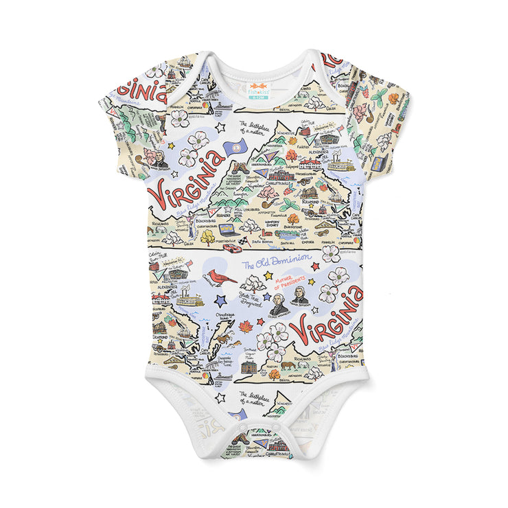 Virginia Map Baby One-Piece - JERSEY