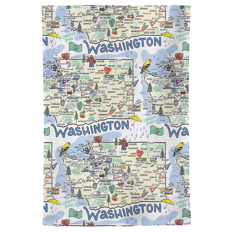 Washington Map Repeat Kitchen Towel