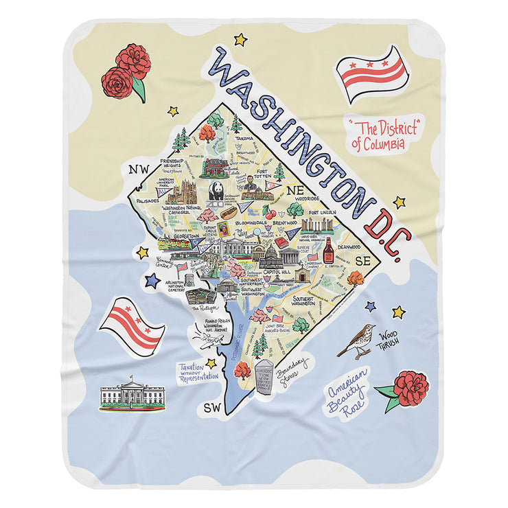 Washington D.C. Map Baby Blanket - JERSEY