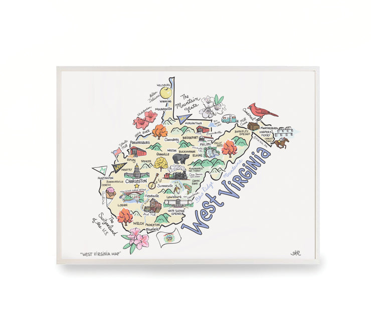 West Virginia Map Print