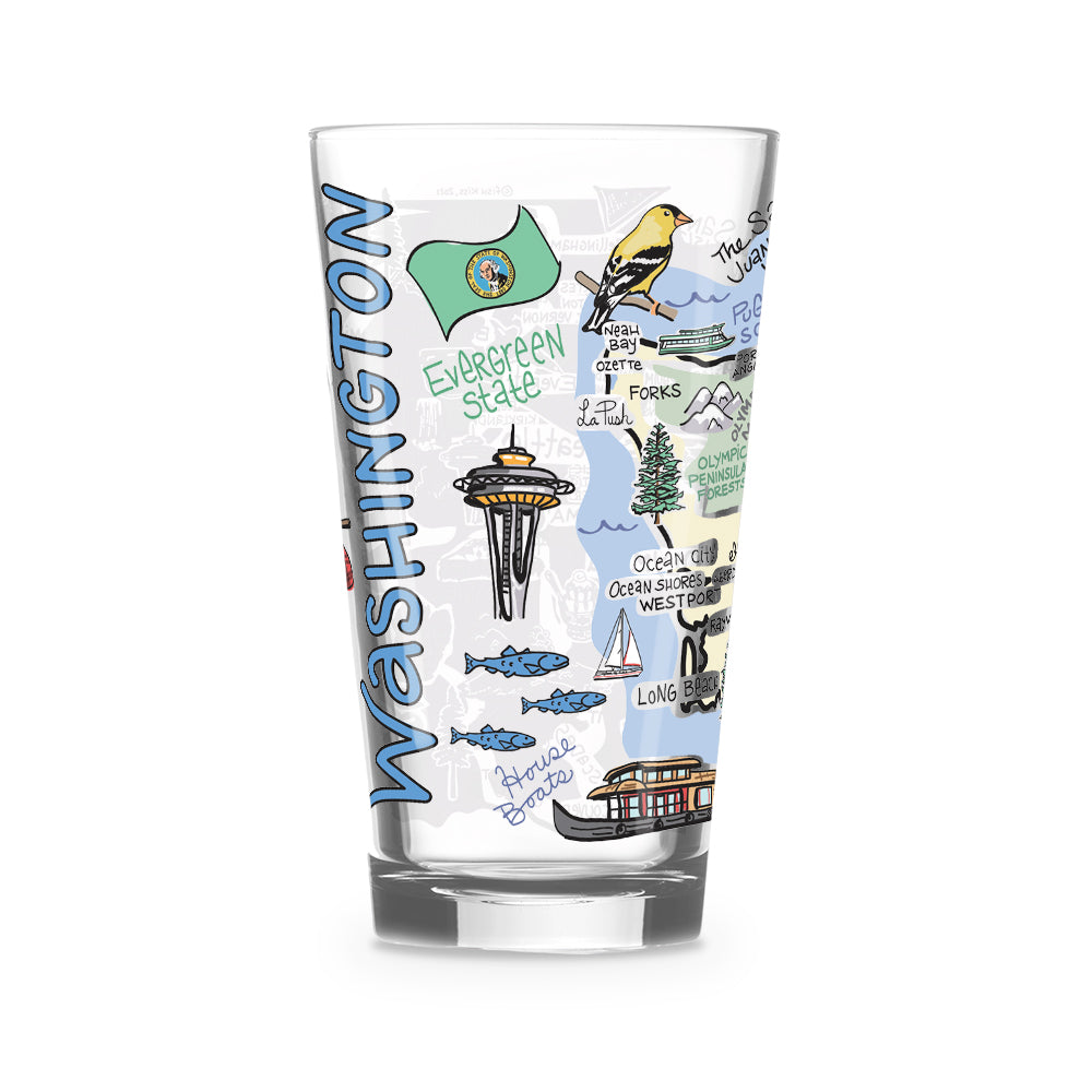 Washington Map Glass