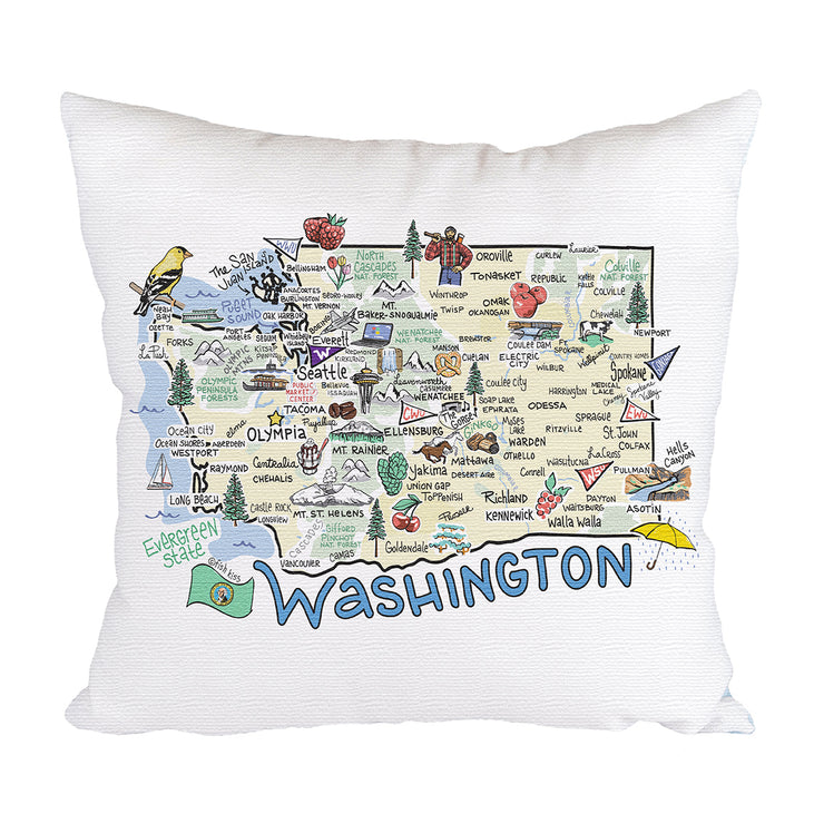 Washington Map Pillow