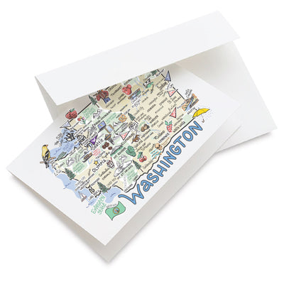 Washington Map Greeting Card