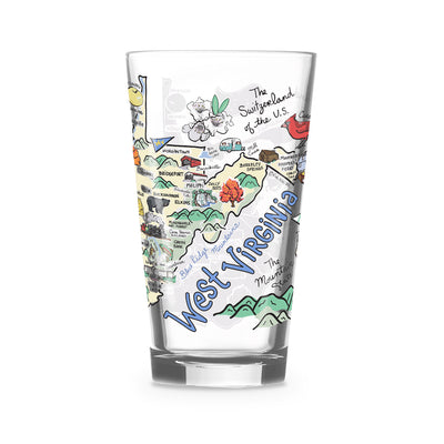 West Virginia 16 oz. Glass