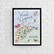 West Virginia Map Poster