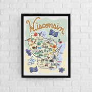 Wisconsin Map Poster