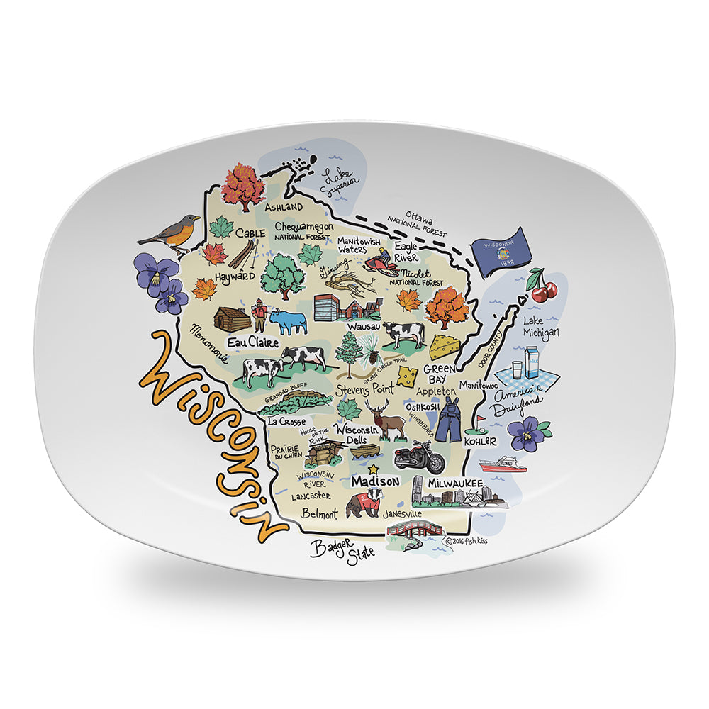 Wisconsin Map Platter