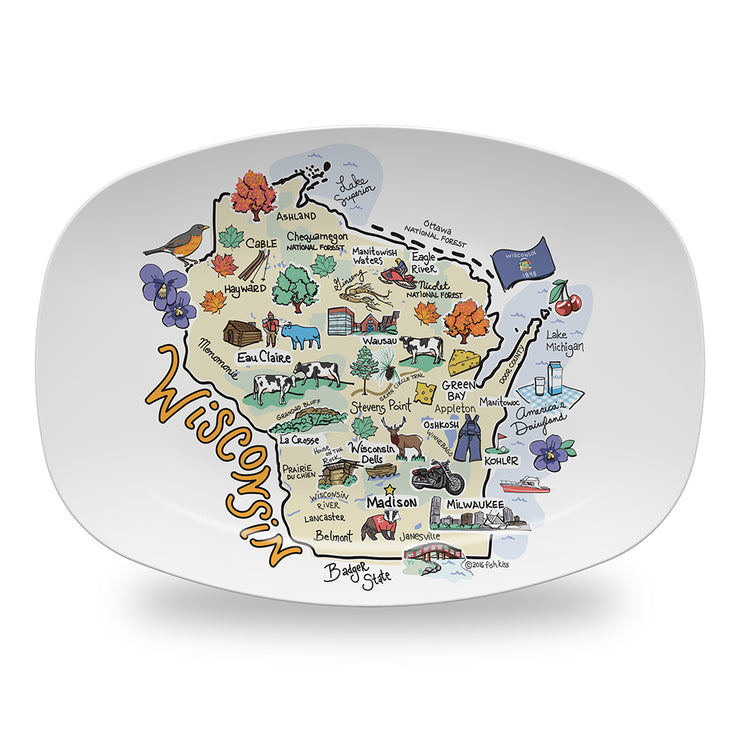Wisconsin Map Platter