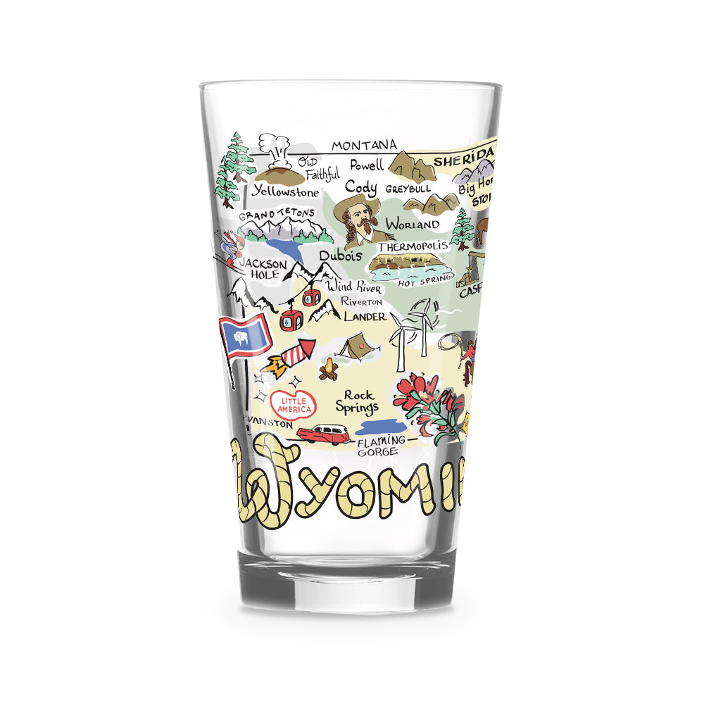 Wyoming Map Glass