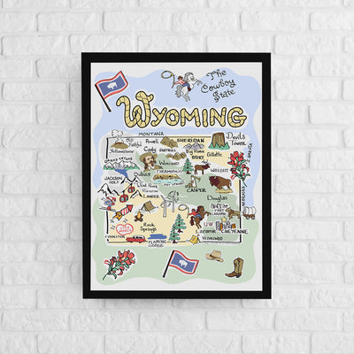 Wyoming Map Poster