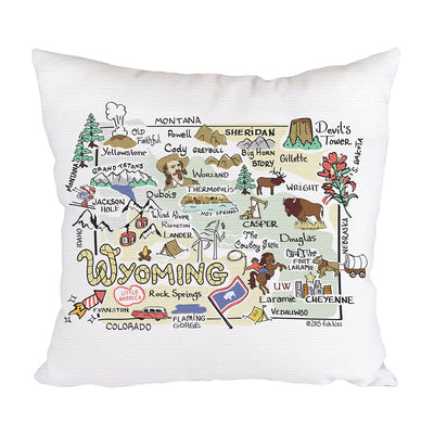 Wyoming Map Pillow