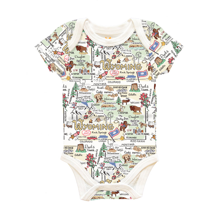 Wyoming Map Baby One-Piece - PIMA