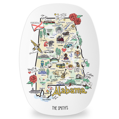 Custom Alabama Map Platter